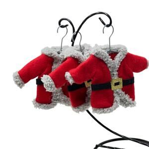 Santa Coat Christmas Ornament Set of 3 on Hangers